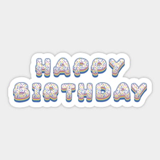 Happy Birthday - Retro Sticker